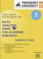 Two Days Workshop on Data Analysis Using R for Academic Research 2020 Workshop Poster